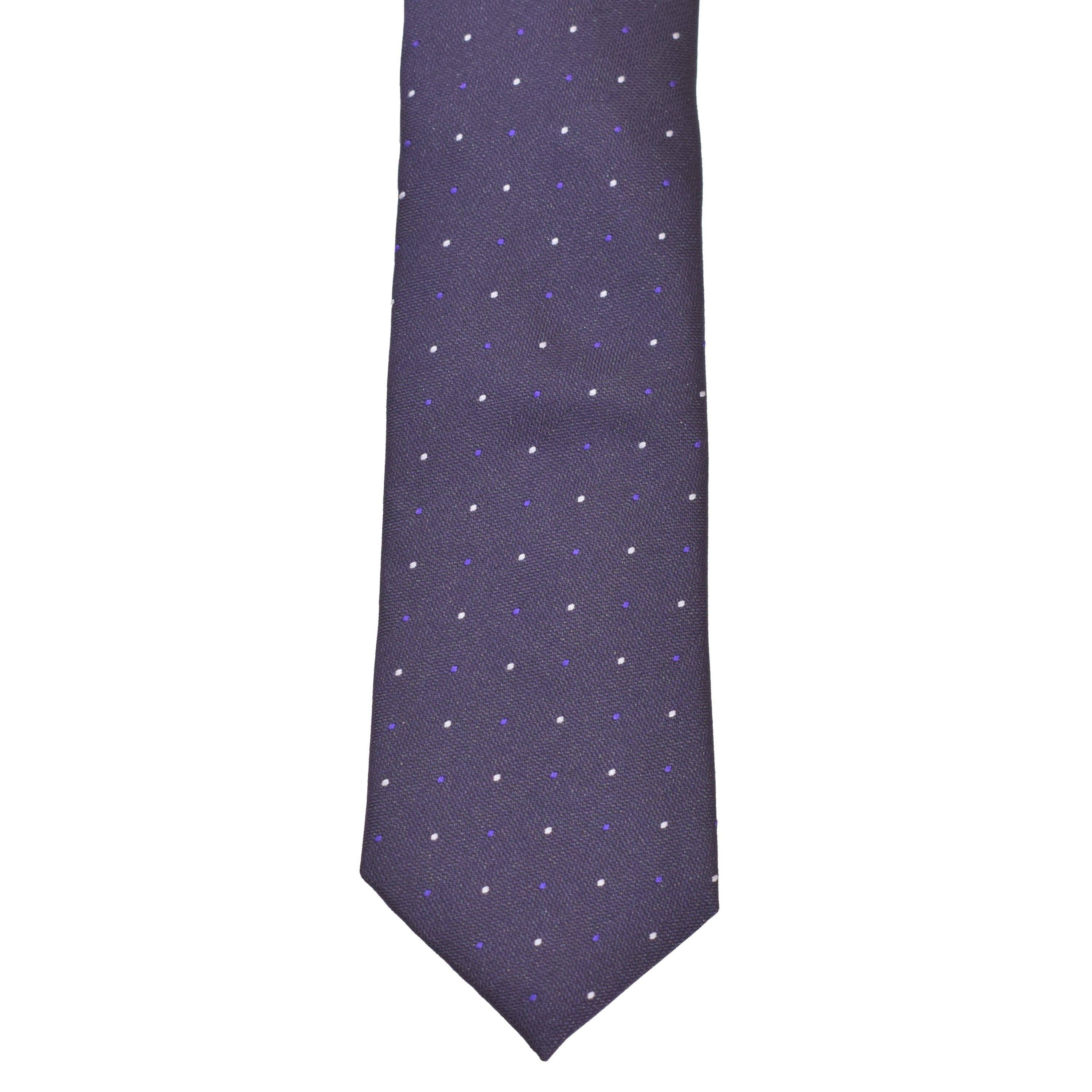Boys Purple Micro Polkadot Neck Tie - Stylish Formal Accessory for School, Weddings & Special Occasions