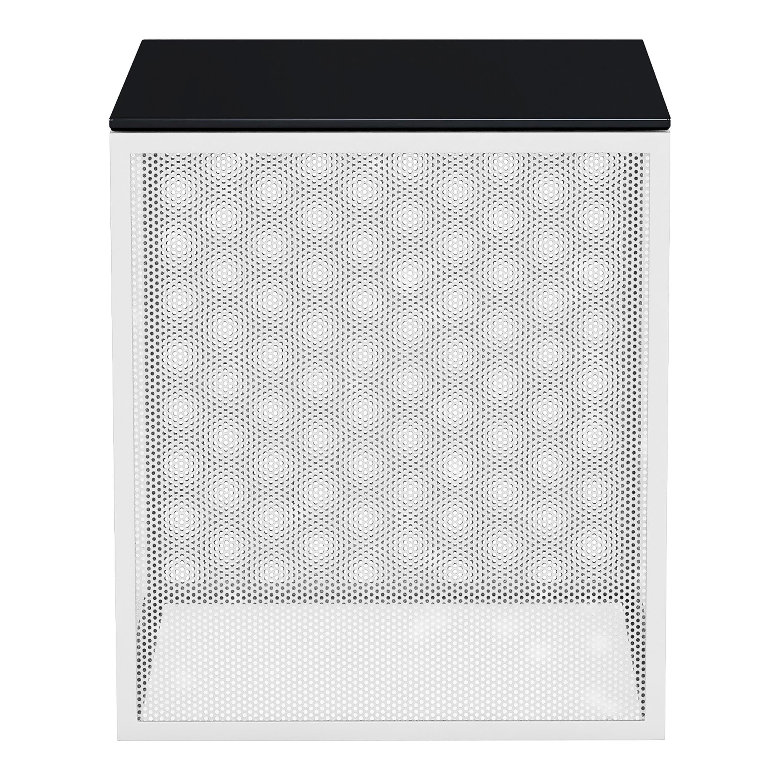 Furniture of America Kelforia Modern White Glass Top Side Table - Perfect for Living Room, Bedroom, or Office Accent Table