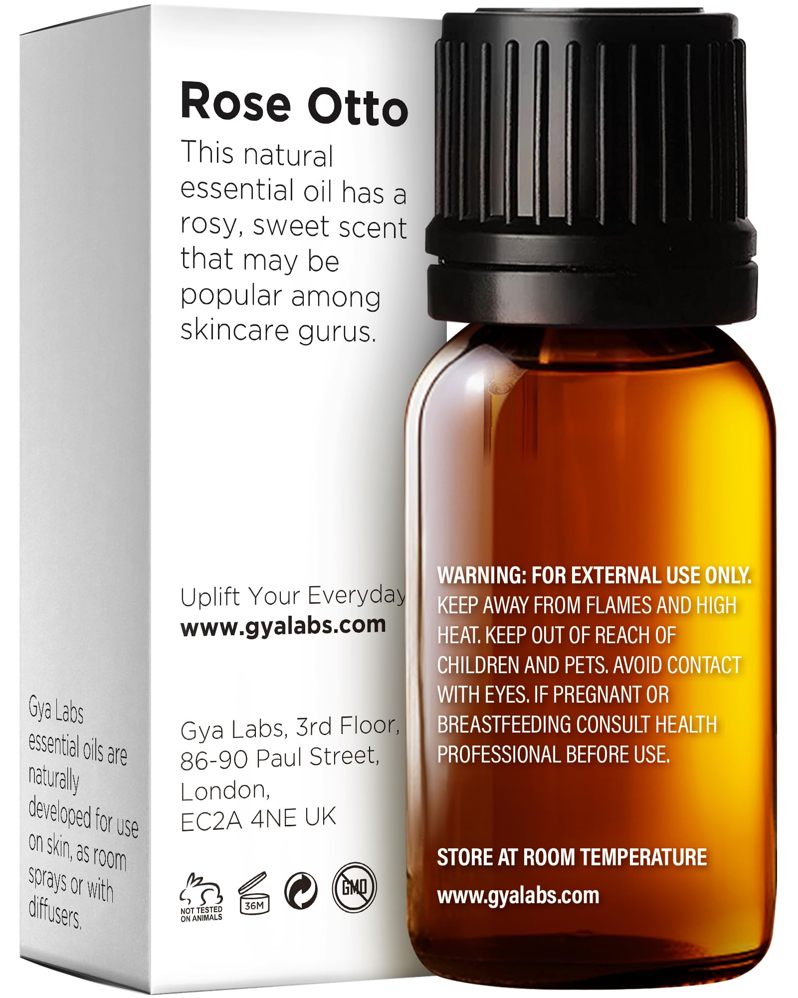 Gya Labs 100% Pure Natural Rose Essential Oil - 0.34 Fl Oz for Skin Care, Hair Treatment, Aromatherapy Diffuser, Perfume & Candle Making - Perfect for Relaxation, Spa Days & Home Fragrance