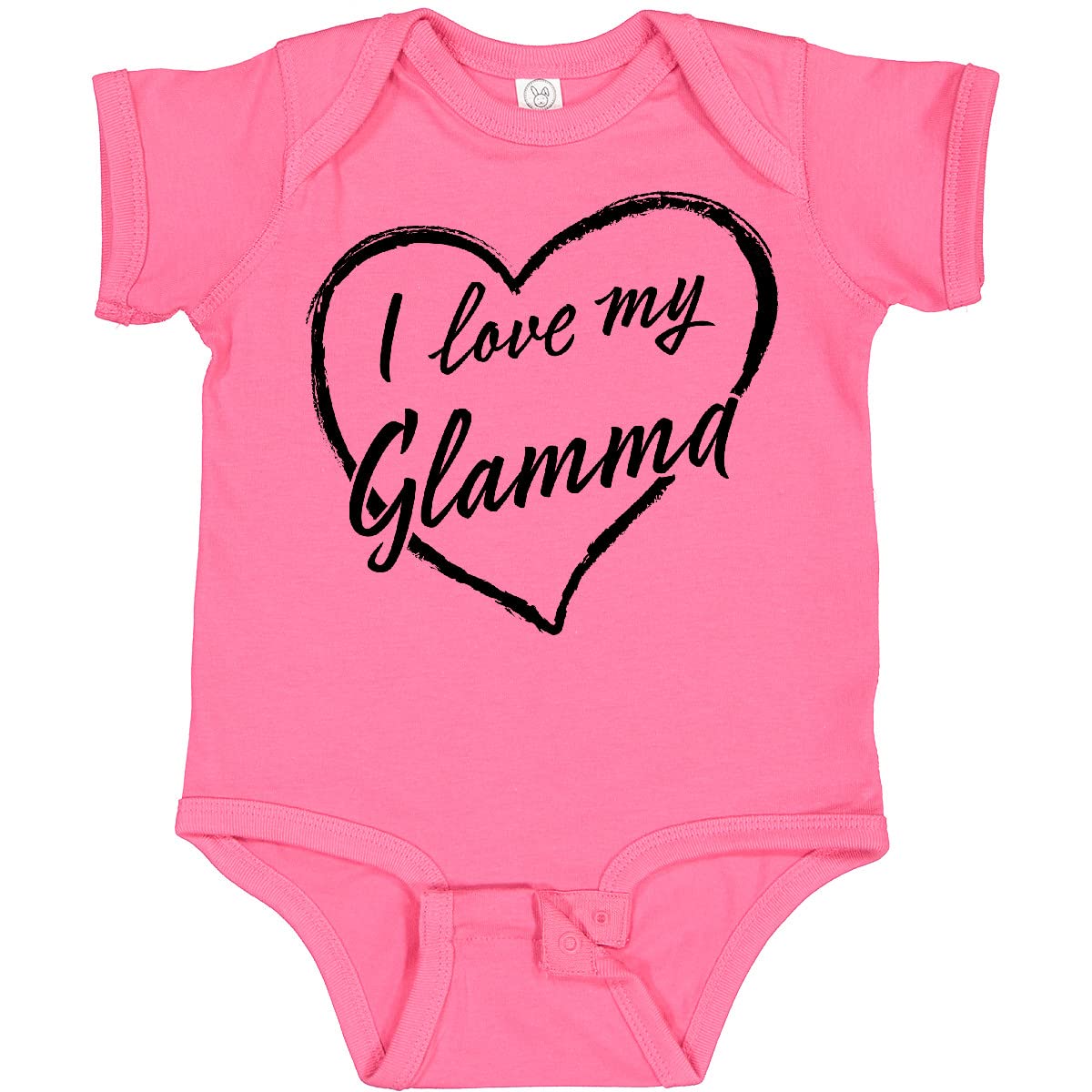Inktastic I Love My Glamma Black Chalk Heart Baby Bodysuit - Cute Outfit for Grandparents Day, Family Photos & Special Occasions