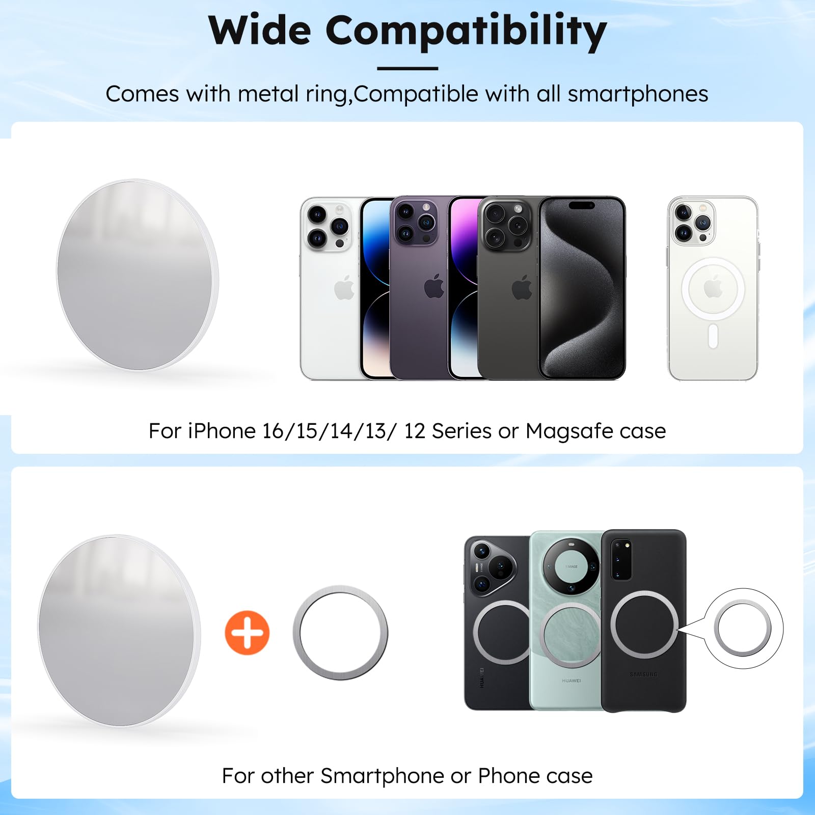 VRIG Magnetic Selfie Mirror for Rear Camera - Convex Phone Mirror Compatible with iPhone 16/15/14/13 Pro Max & All Smartphones | Perfect for Selfies, Video Calls, and Social Media Content Creation