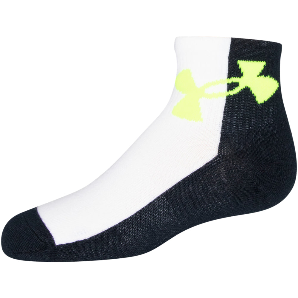 Under Armour Youth Essential Quarter Socks 6-Pack for Boys - Moisture-Wicking Athletic Socks for Running, Basketball & School Sports