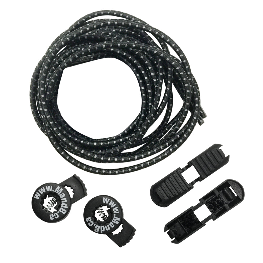 M & B No-Tie Elastic Shoe Laces - Comfortable Stretch Laces for Running, Walking & Sports - Perfect for Sneakers, Athletic Shoes & Casual Wear