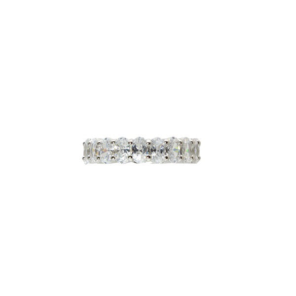 Elegant Oval Anniversary Band Ring - 14K Gold or Sterling Silver Wedding & Engagement Ring for Women - Perfect for Anniversaries, Proposals & Special Occasions