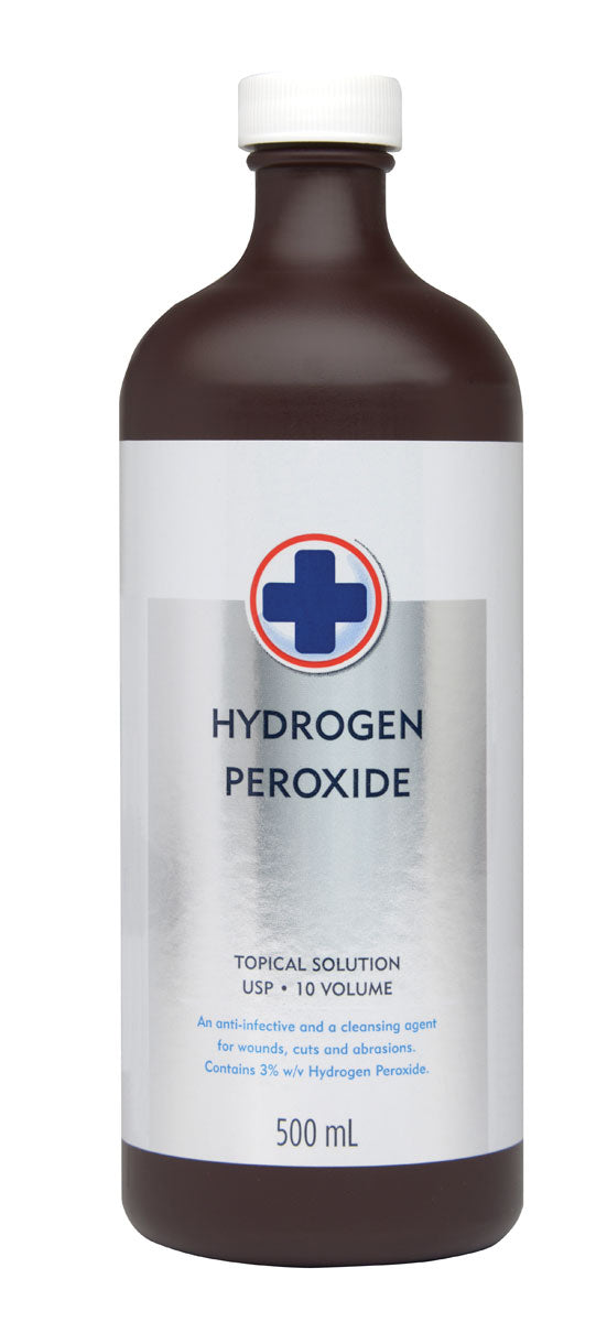 Hydrogen Peroxide 500mL Bottle - First Aid, Cleaning & Disinfection Solution for Home, Wounds & Surfaces
