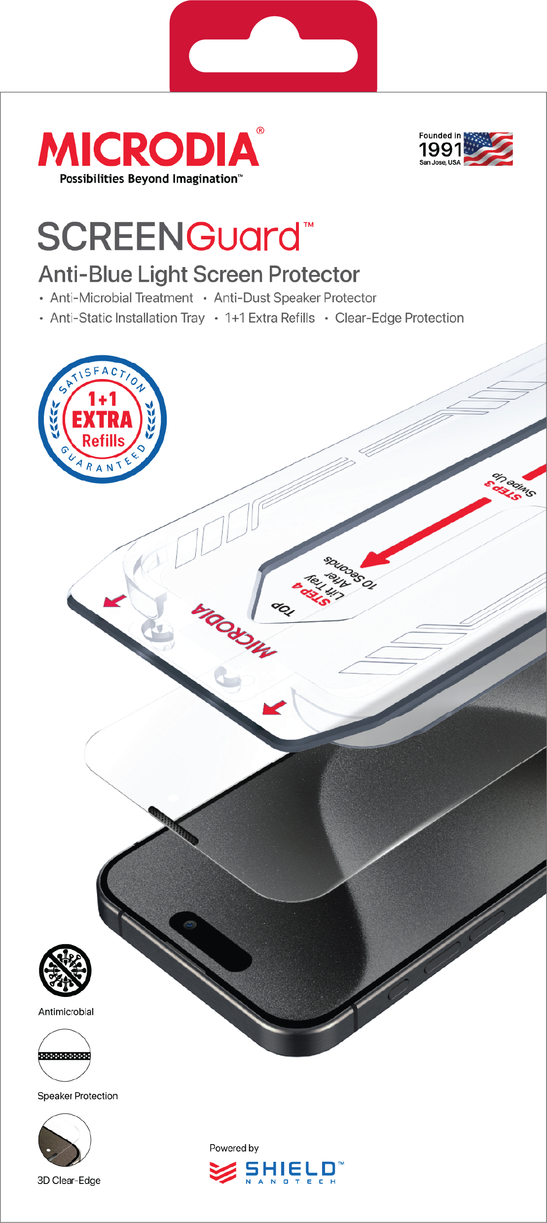 MICRODIA SCREENGuard™ Tempered Glass Screen Protector for iPhone 15/15 Pro/15 Pro Max (2-Pack) - Anti-Scratch, Bubble-Free, HD Clear Protection for Everyday Use & Gaming