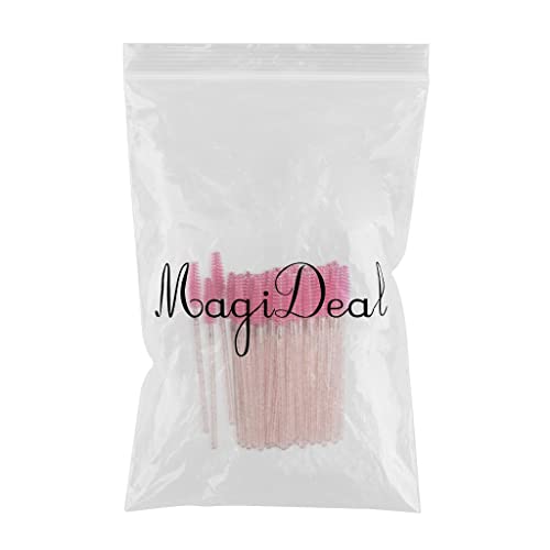 100PCS Disposable Eyelash Brushes - Rose Red Mascara Wands with Crystal Applicators for Professional Makeup, Salon & Home Use