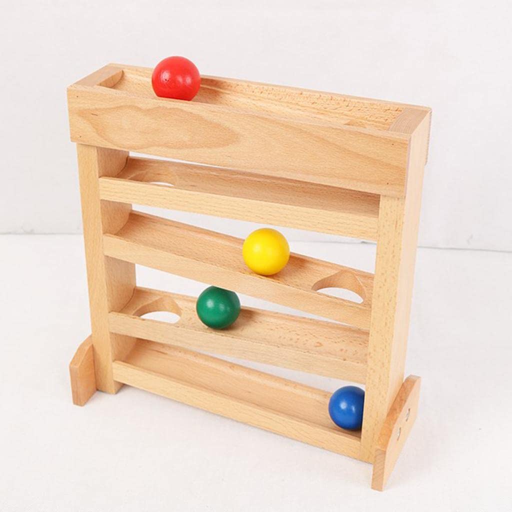 Montessori Wooden Ball Racer Ramp Track Set - Educational Toys for Toddlers Age 2+ | STEM Learning Toy for Boys & Girls | Perfect Birthday Gift for Kids | Indoor Play & Early Childhood Development Activity