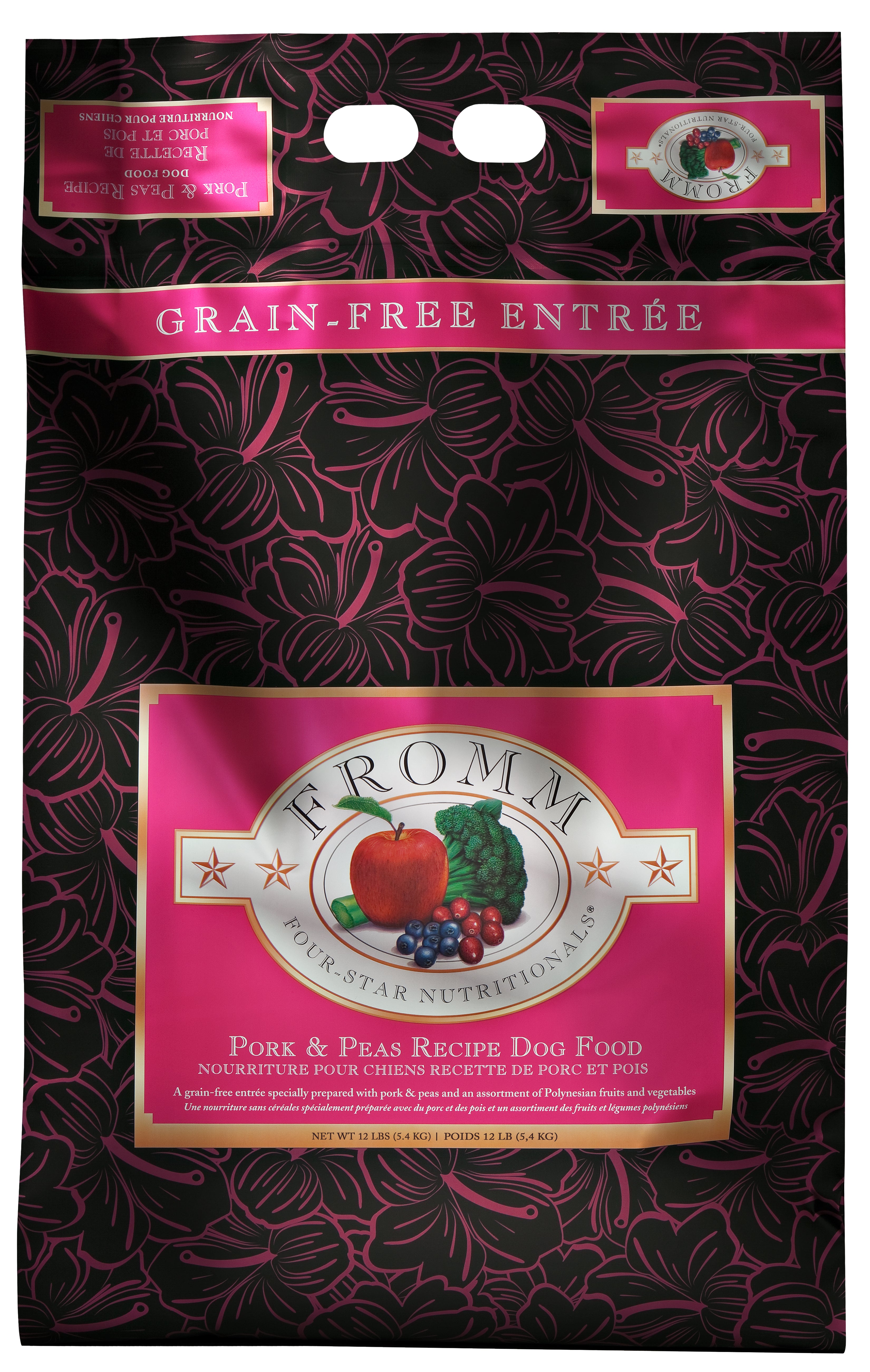 Fromm Four Star Grain Free Dry Dog Food - Pork & Peas Recipe - High Protein, Natural Ingredients for Adult Dogs - Perfect for Sensitive Stomachs & Allergies