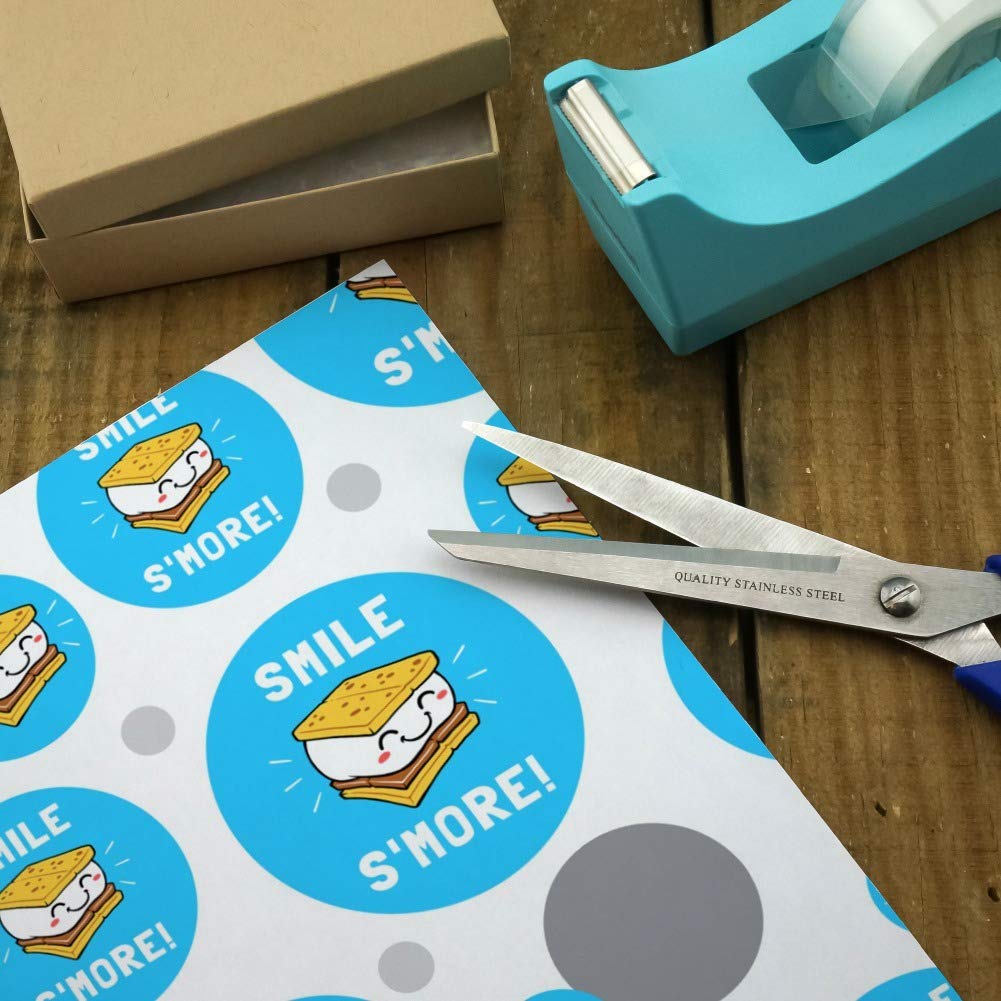 Smile S'More Funny Humor Gift Wrap Paper Roll - Perfect for Birthday, Christmas & Party Presents - 24