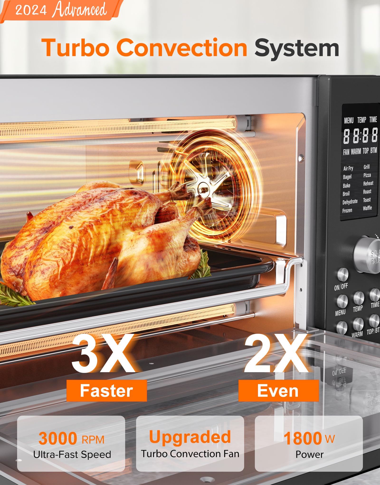 Nuwave Bravo Pro Smart Air Fryer Toaster Oven Combo - 12-in-1 Countertop Convection Oven with Quick Crisp Technology, 1800W, 50-450°F, PFAS-Free, 21QT, Black - Perfect for Healthy Cooking, Baking, Roasting & Meal Prep in Small Kitchens