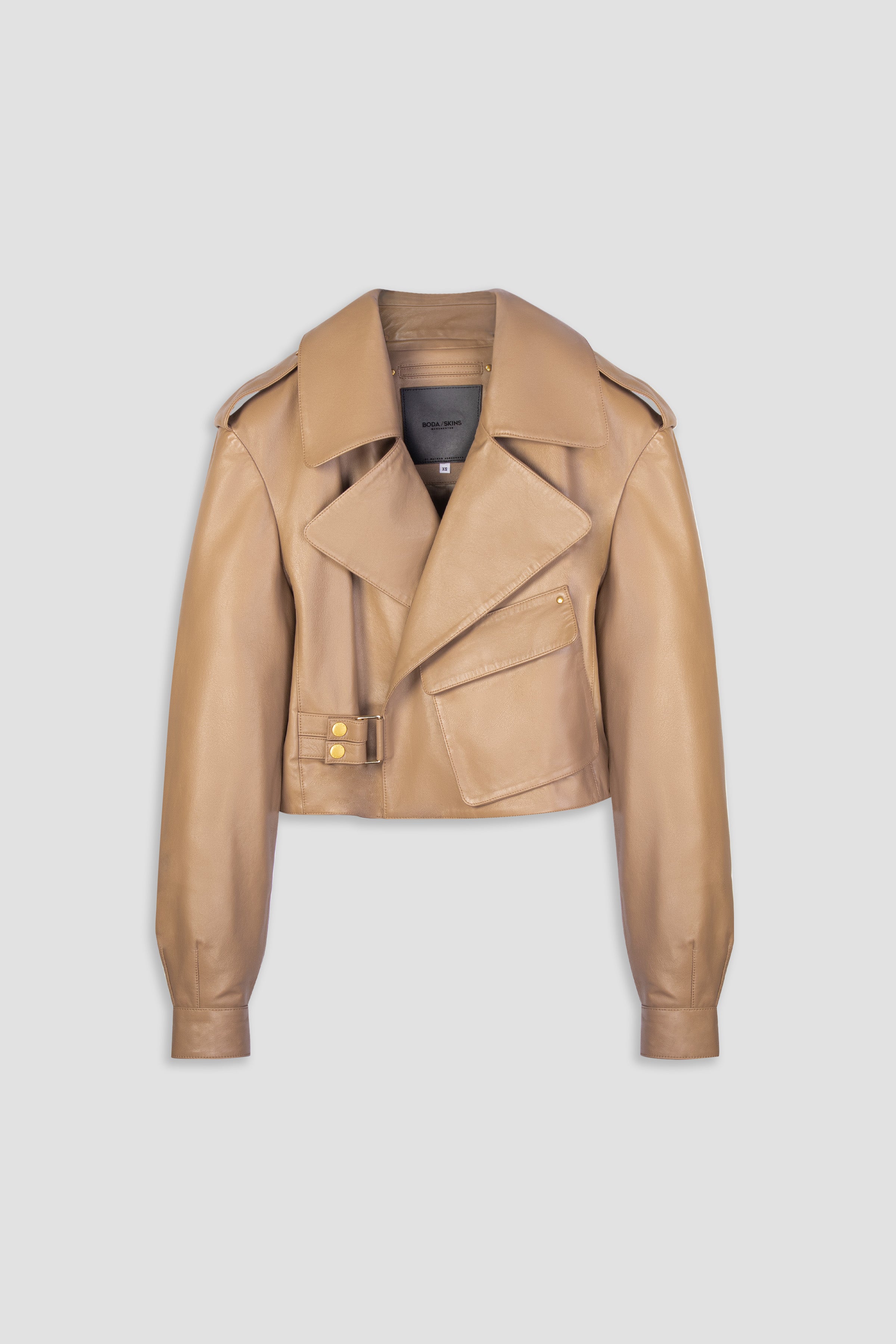 Cropped Blouson Sand Jacket for Women - Trendy Tall Outerwear for Spring & Fall | Perfect for Casual Outings, Office Wear & Date Nights