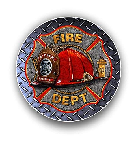 Fire Department Maltese Cross Helmet Vinyl Decal Stickers - 5 Inch Waterproof Car Styling Decals for Windows, Doors & Bumpers - Perfect for First Responder Support & Vehicle Customization