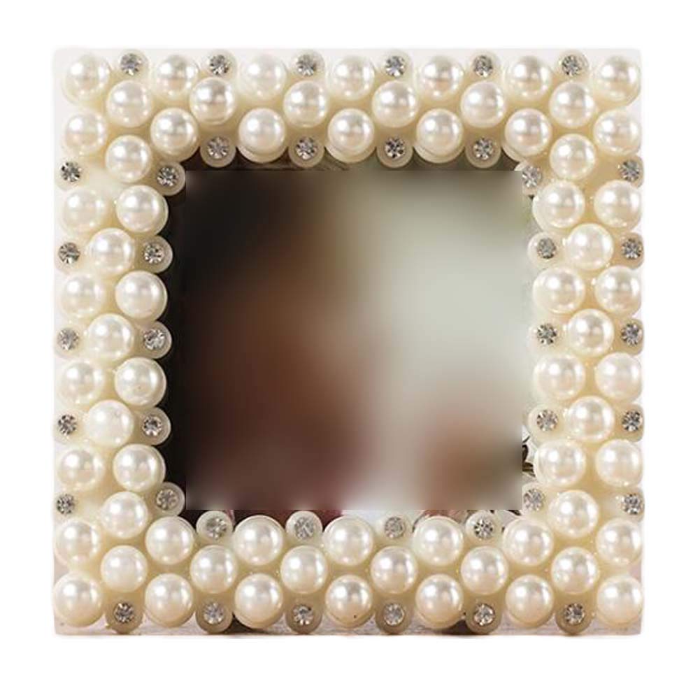Handmade ABS Beads 3x3 Picture Frame with Rhinestones - Elegant Tabletop Photo Display for Wedding, Home Decor, and Office Desk (3x3 Inches)