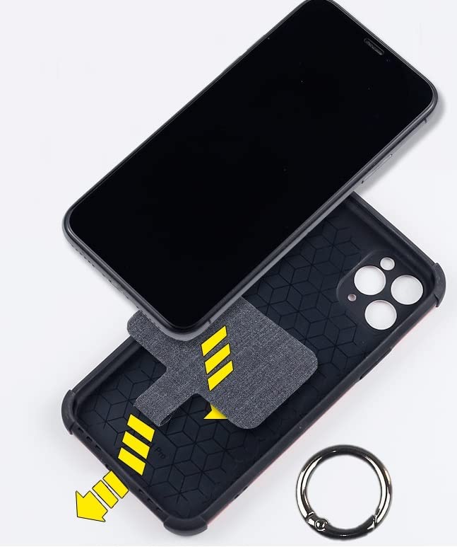 Universal Phone Tether Tab Phone Lanyard Patch 6 Pack - Secure Hands Free Holder with Connector Card for Phone Strap, Necklace Tender-Grey - Ideal for Travel, Workouts, and Outdoor Activities