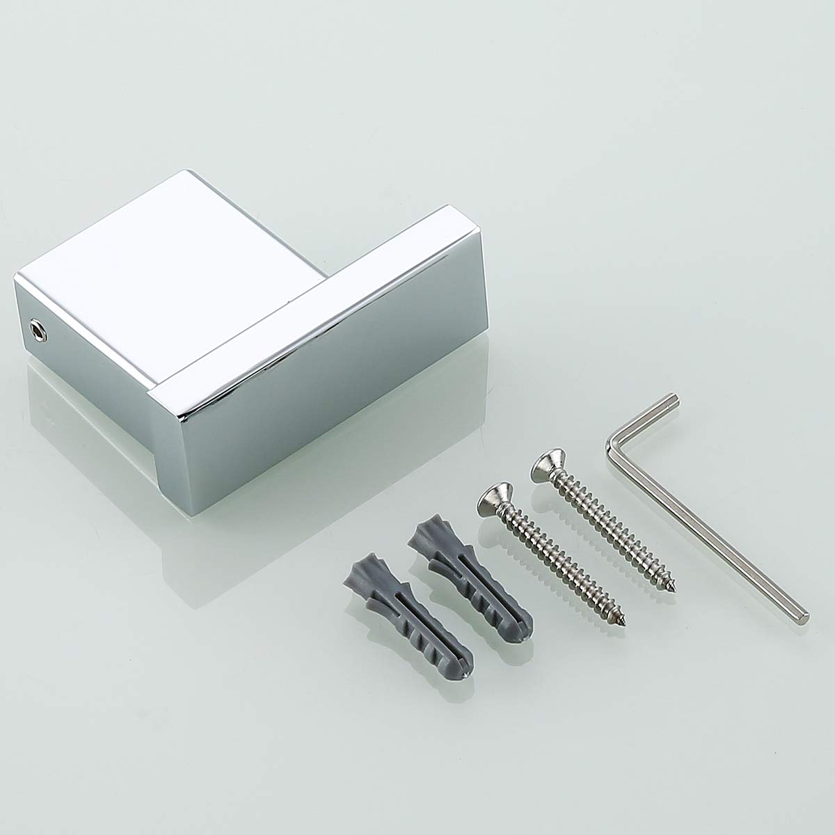 Stainless Steel Towel Hooks 2 Pack - 304 Grade Square Chrome Coat Hooks for Bathroom, Kitchen & Hotel - Wall Mounted Contemporary Hardware Accessories - Perfect for Hanging Towels, Robes & Clothes in Home or Commercial Spaces