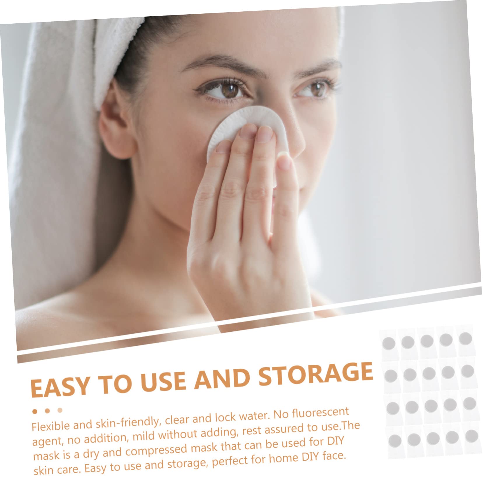 iPetboom 20-Pack Compressed Face Towels - Reusable, Biodegradable, Pure Cotton Non-Woven Facial Wipes for Travel, Camping, Gym & Daily Use | Skin-Friendly, Quick-Drying Toilet & Wash Cloths (White)