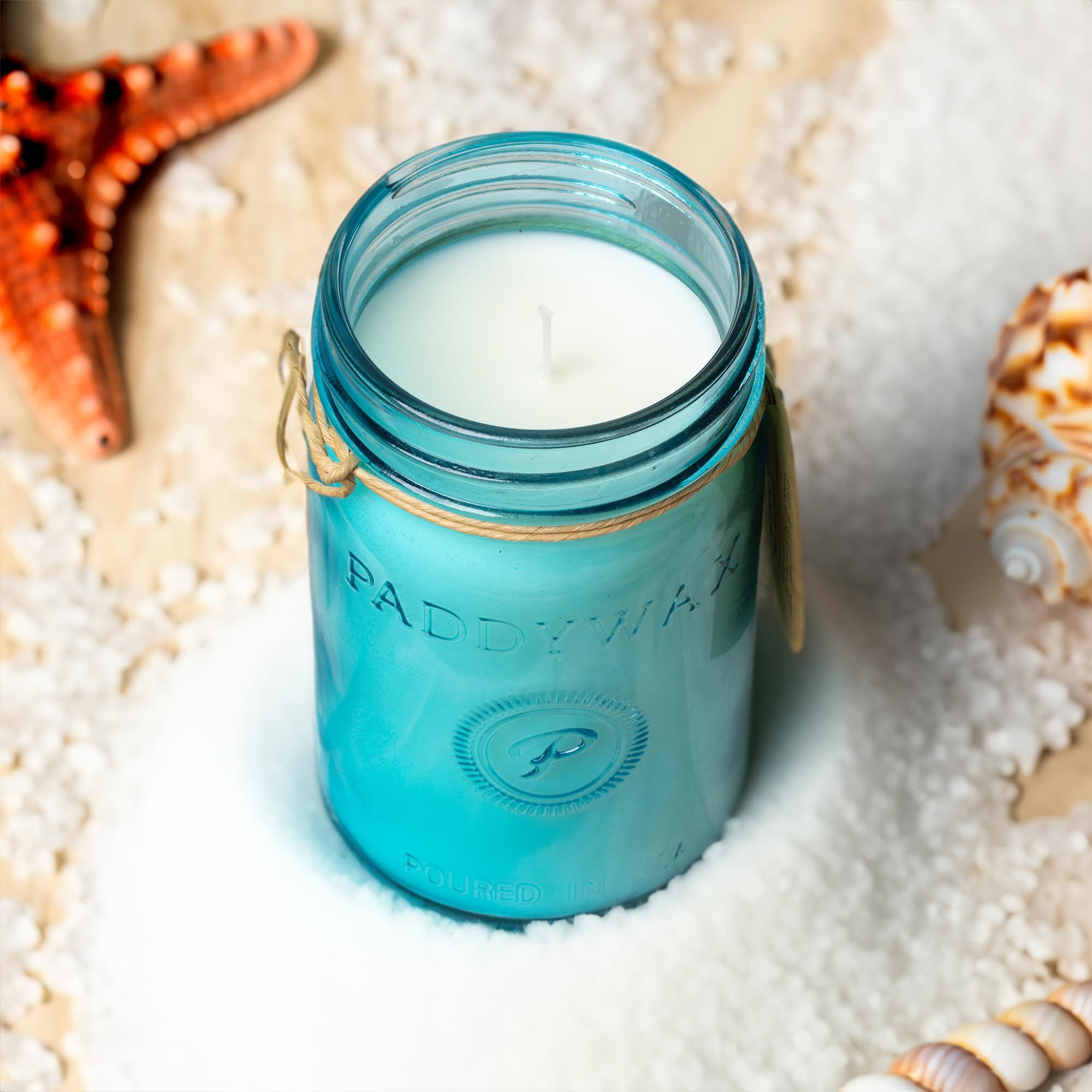 Paddywax Scented Candles - Relish Collection Soy Wax Artisan Candle in Glass Jar with Lid, 9.5-Ounce, Ocean Tide + Sea Salt Fragrance - Perfect for Home Decor, Relaxation & Aromatherapy