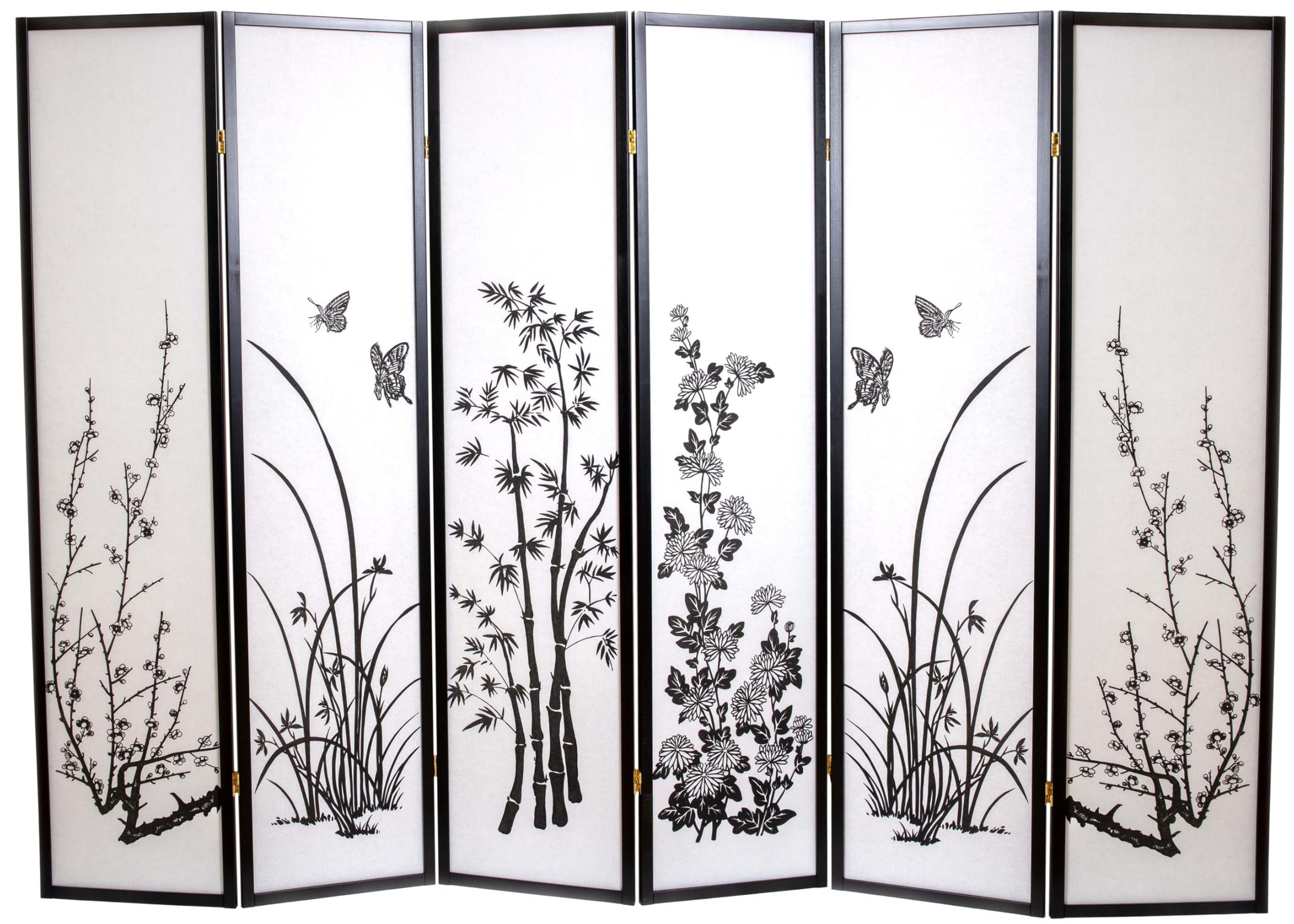 Legacy Decor 8 Panel Bamboo Print Room Divider Privacy Screen - 71