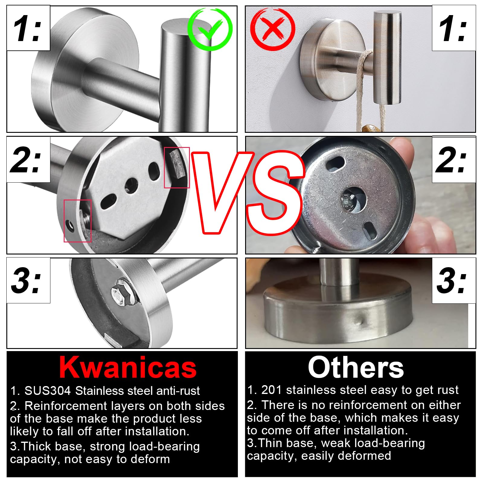 Brushed Nickel Toilet Paper Holder and Towel Ring Set - 2 Piece Bathroom Hardware Accessories, SUS304 Stainless Steel Wall Mounted Towel Holder - Perfect for Modern Bathrooms and Powder Rooms
