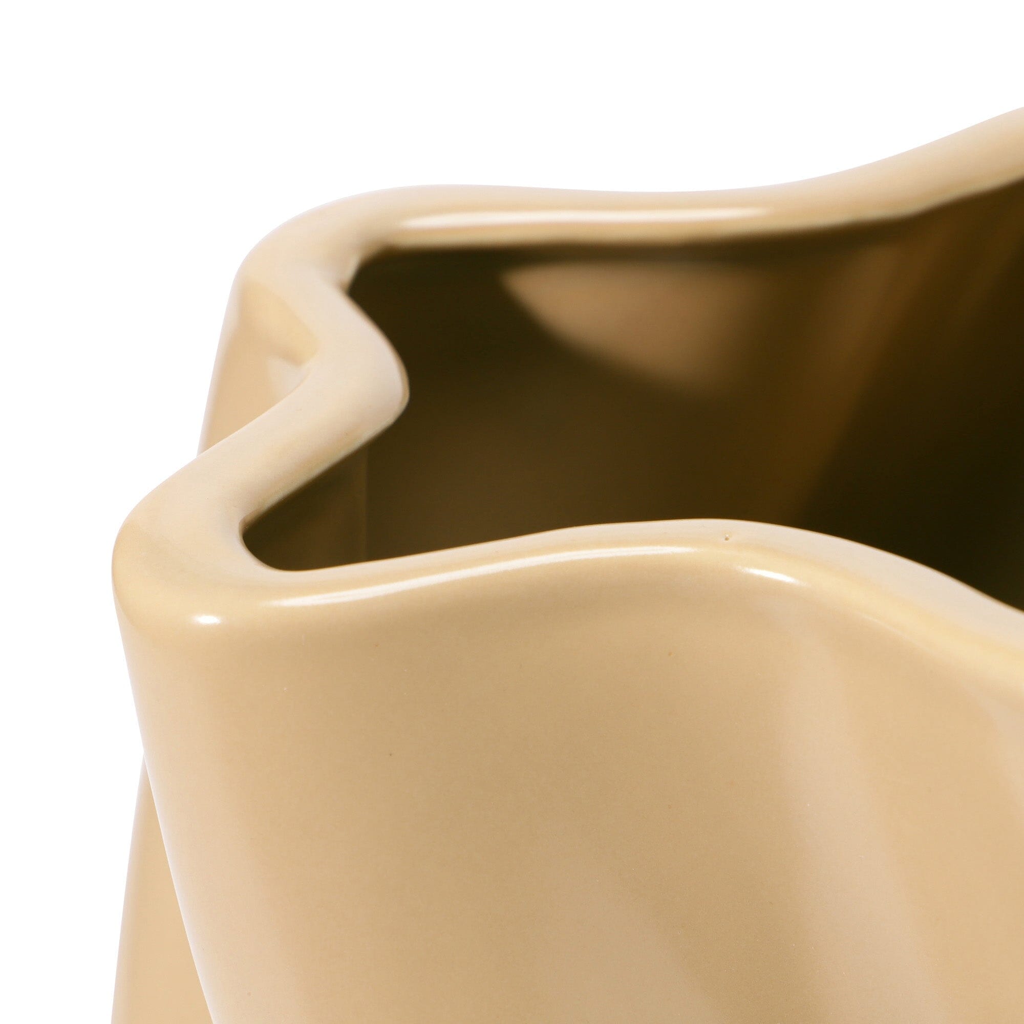 Large Beige Ceramic Twist Flower Vase - Elegant Home Decor for Living Room, Dining Table, Wedding Centerpiece & Gift Idea