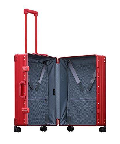 Aleon 26 Inch Hardside Checked Luggage - Lightweight Aluminum Suitcase with Spinner Wheels, TSA Lock (Ruby Red) - Perfect for International Travel, Business Trips & Vacation