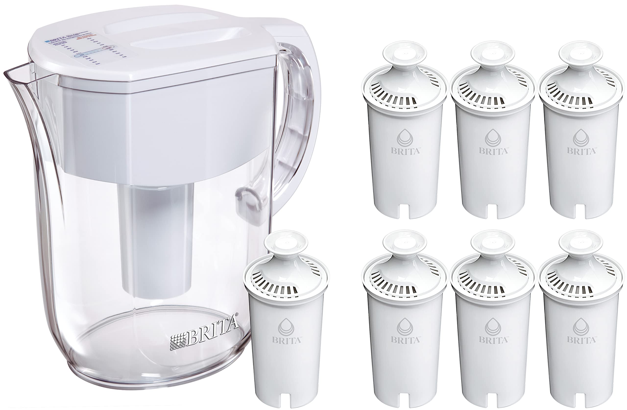 Brita Large 10-Cup Water Filter Pitcher with 1 Standard Filter - 40 Gallon (2 Month) Capacity | Reduces Chlorine, Mercury, Copper | Improves Taste & Odor | Perfect for Home, Office & Refrigerator Use