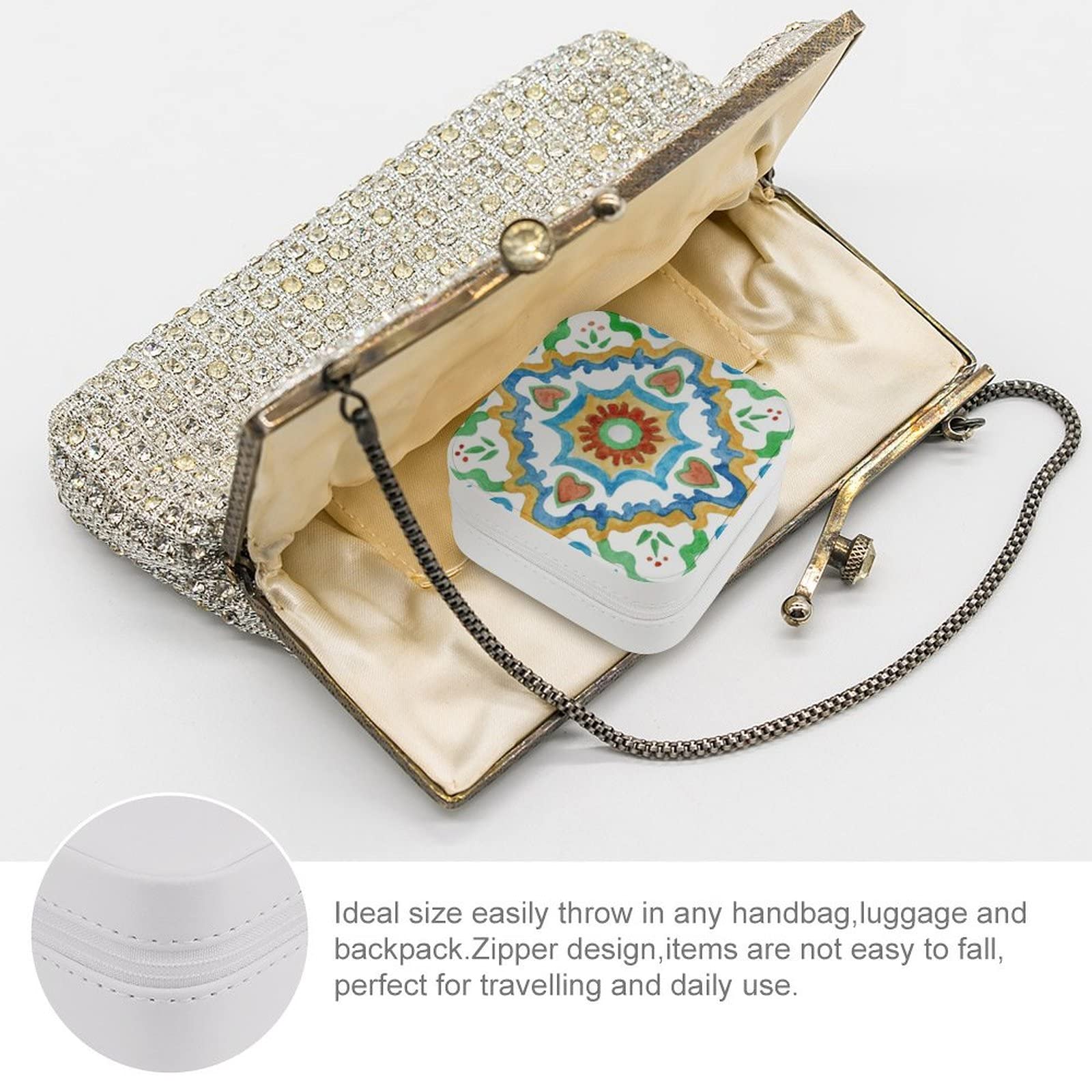 Women's PU Leather Jewelry Box - Compact Travel Jewelry Organizer Case for Rings, Earrings, Necklaces & Bracelets | Perfect for Travel, Home Storage & Gift Giving