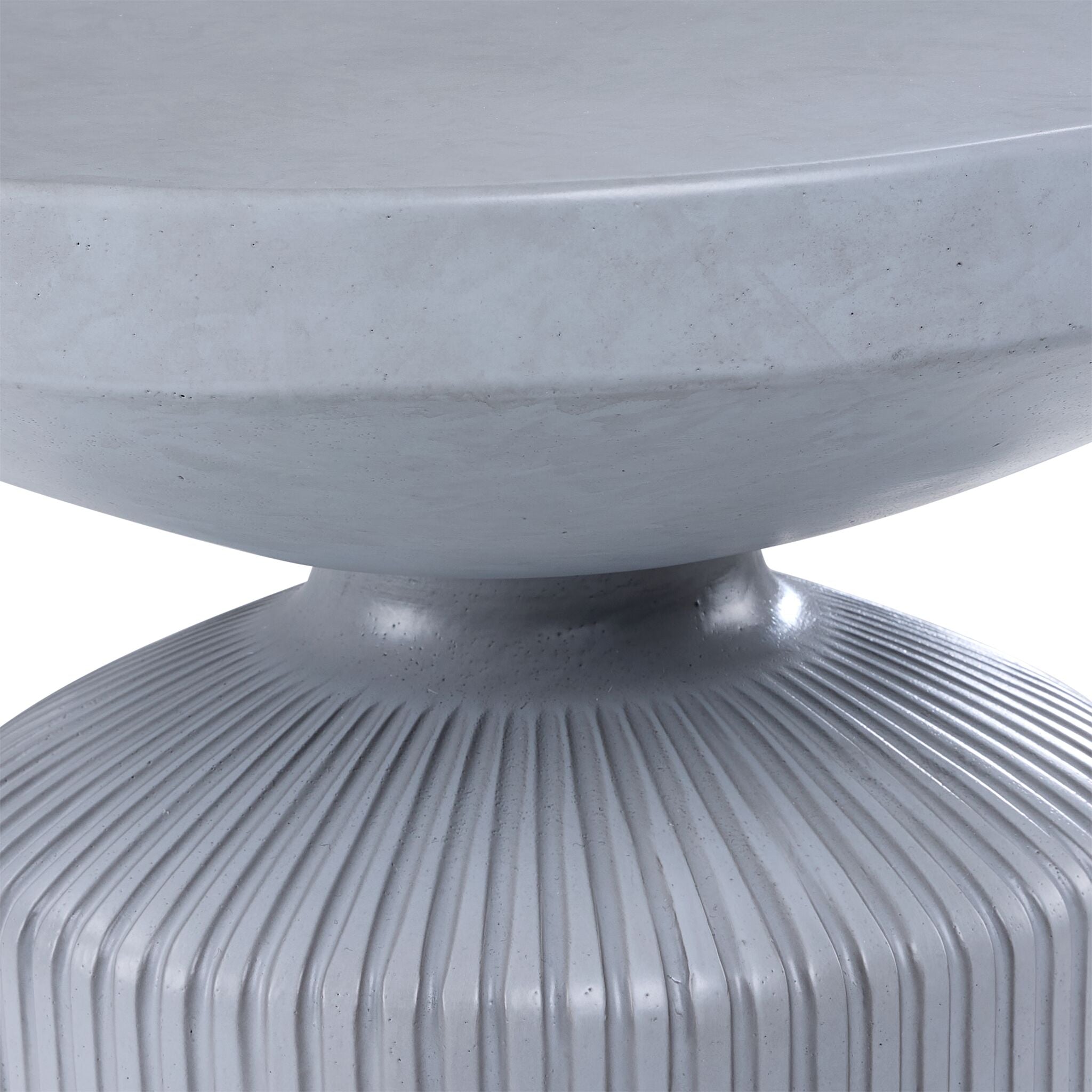 Weathered Grey Crete Outdoor Concrete End Table - Durable Patio & Garden Side Table for Poolside, Deck, or Porch