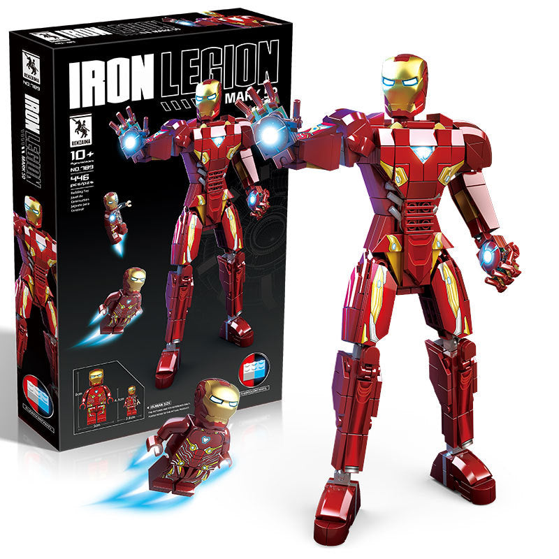 446pcs RENZAIMA 789 Iron Legion Mark 50 Building Blocks Set - Marvel Avengers Superhero Toy for Kids & Adults - Perfect for Creative Play, Collectibles & Gift Giving