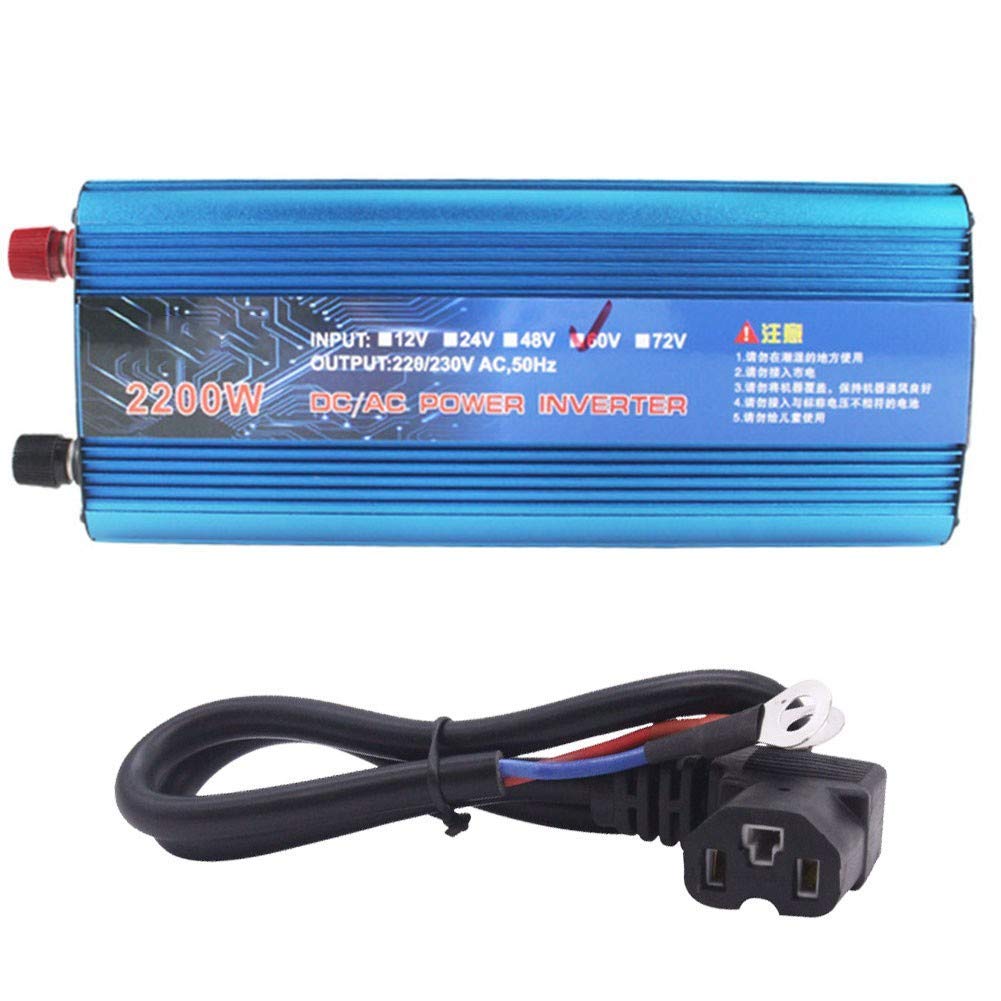 500W-2200W Car Power Inverter DC 12V/24V/48V to AC 220V with USB Ports - Portable Vehicle Power Converter for Trucks, RVs, Pickups - Ideal for Camping, Road Trips & Emergency Power Backup