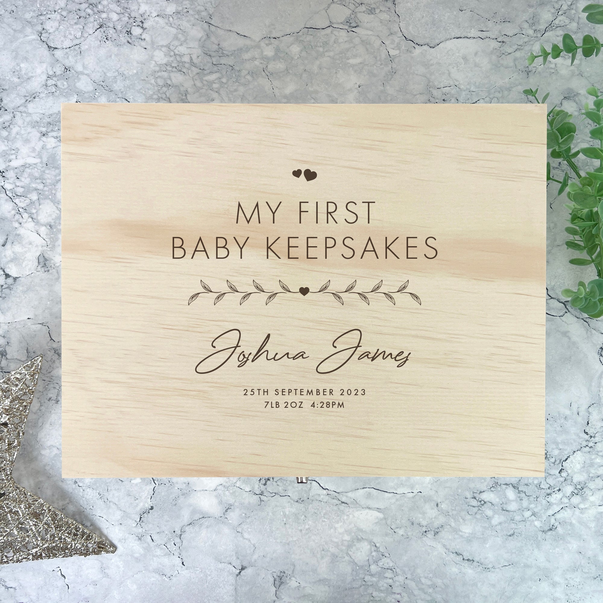 Personalized Pine Wood Memory Keepsake Box - Custom Engraved Gift for Anniversary, Wedding & Baby - 5 Sizes (16cm, 20cm, 26cm, 30cm, 36cm) - Perfect for Jewelry Storage, Photo Albums & Sentimental Treasures