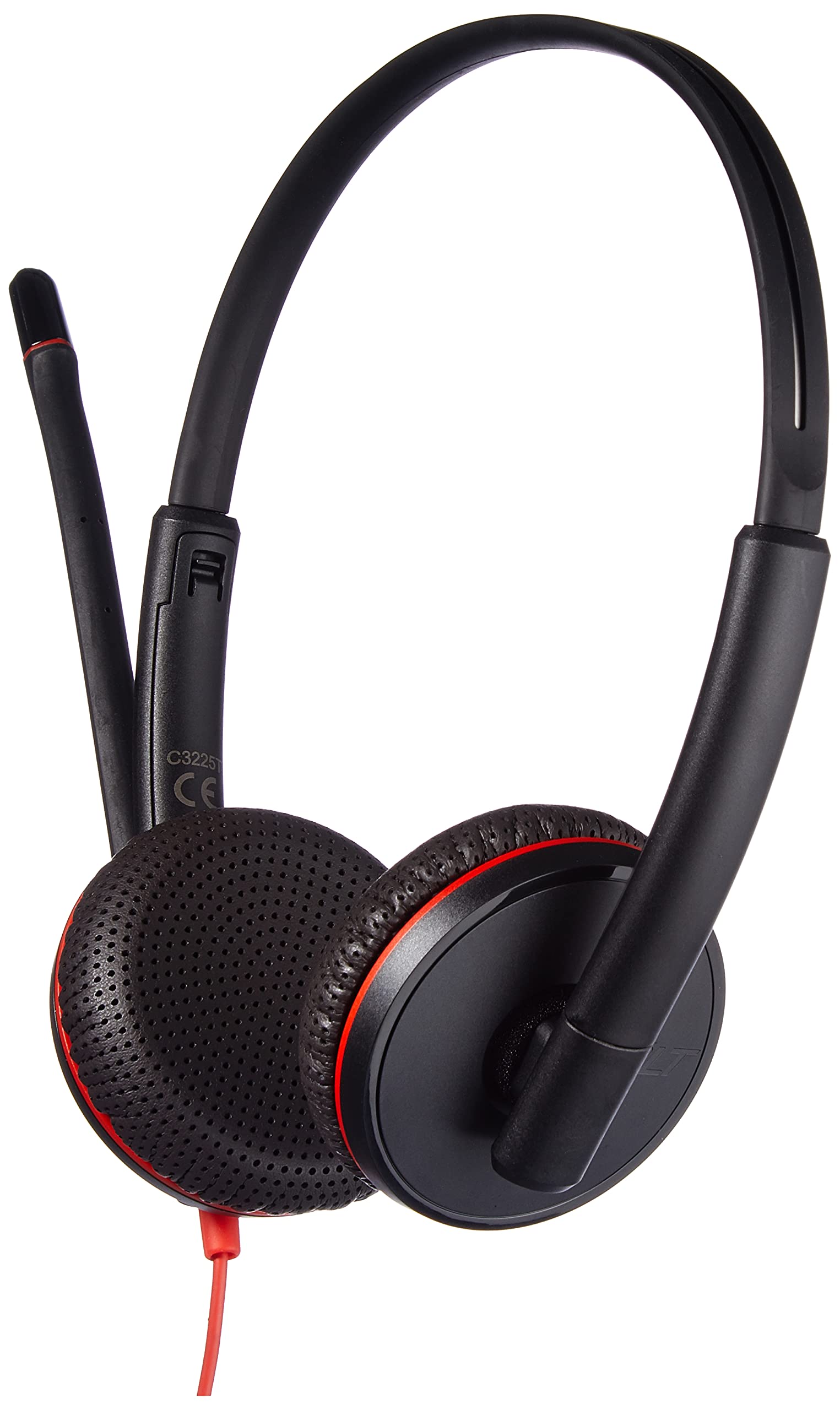 Plantronics Blackwire 3225 USB-A Wired Headset with Boom Mic - Stereo Dual-Ear Headphones for PC, Mac, Mobile & Tablet - Compatible with Teams, Zoom, Skype - Perfect for Remote Work, Online Meetings & Customer Service