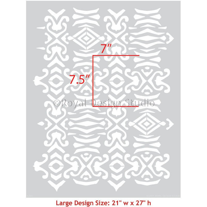 Adisa Tribal Wall Stencil - African Inspired DIY Home Decor Stencils for Painting, Wall Art, and Furniture - Perfect for Bedrooms, Living Rooms, and Craft Projects