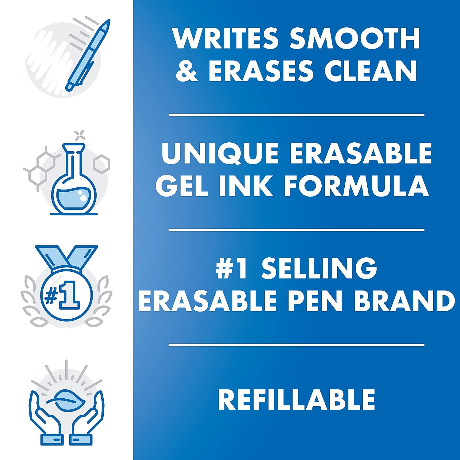 Pilot FriXion Ball Erasable Gel Pen Refills - 0.7mm Fine Point Blue Ink (3-Pack) - Perfect for Note Taking, School Work & Office Use