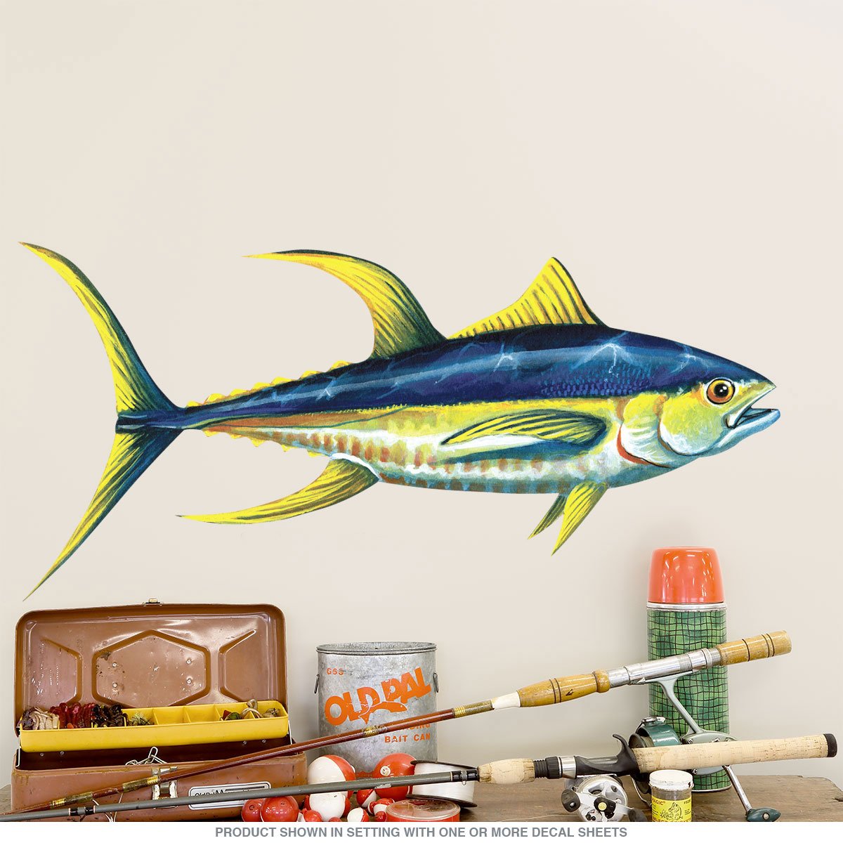 Premium Yellowfin Tuna Deep Sea Fishing Wall Decal - 24