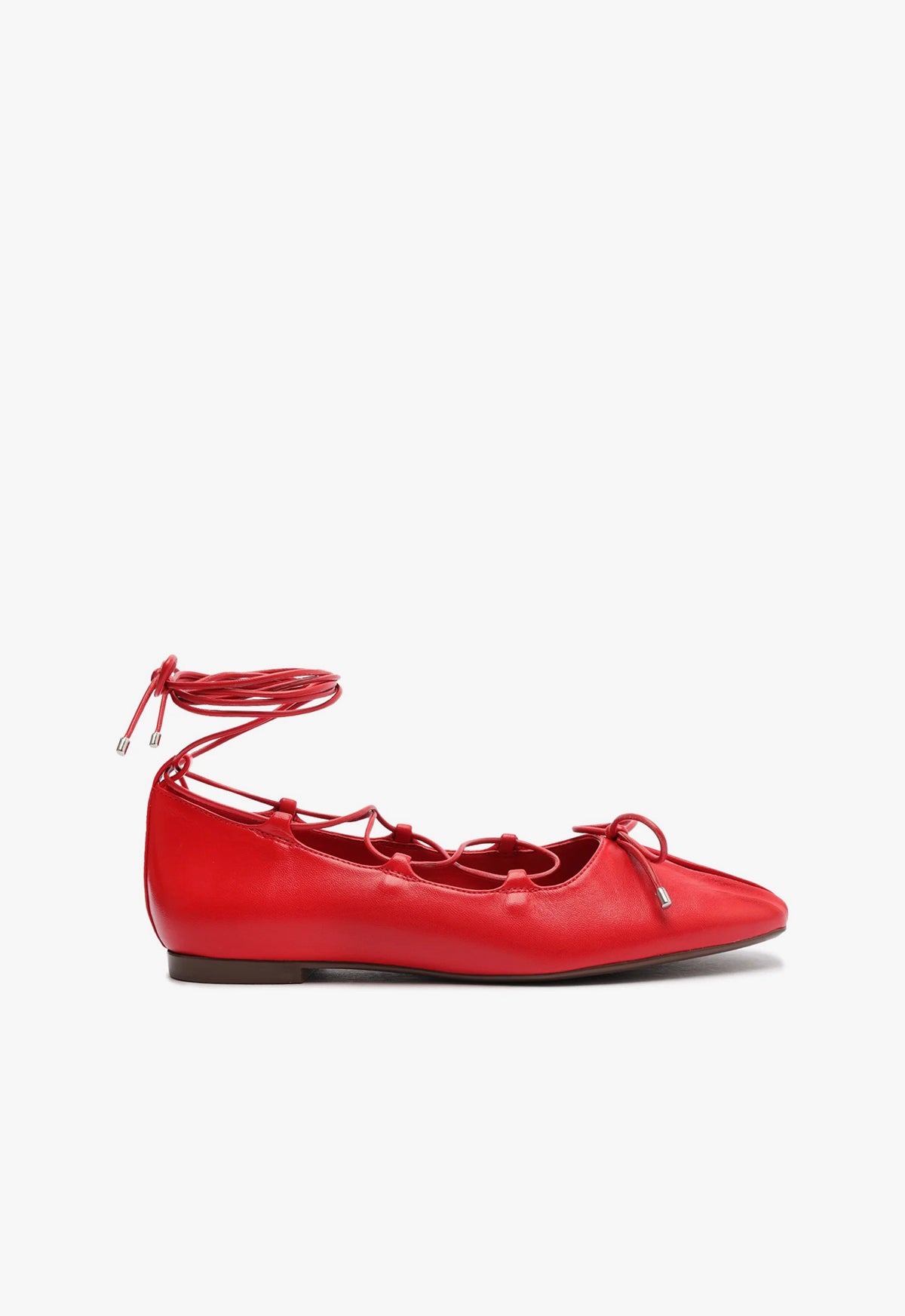 Arissa Women's Lace Up Leather Flats - Comfortable Ballet Shoes for Work, Walking & Casual Wear