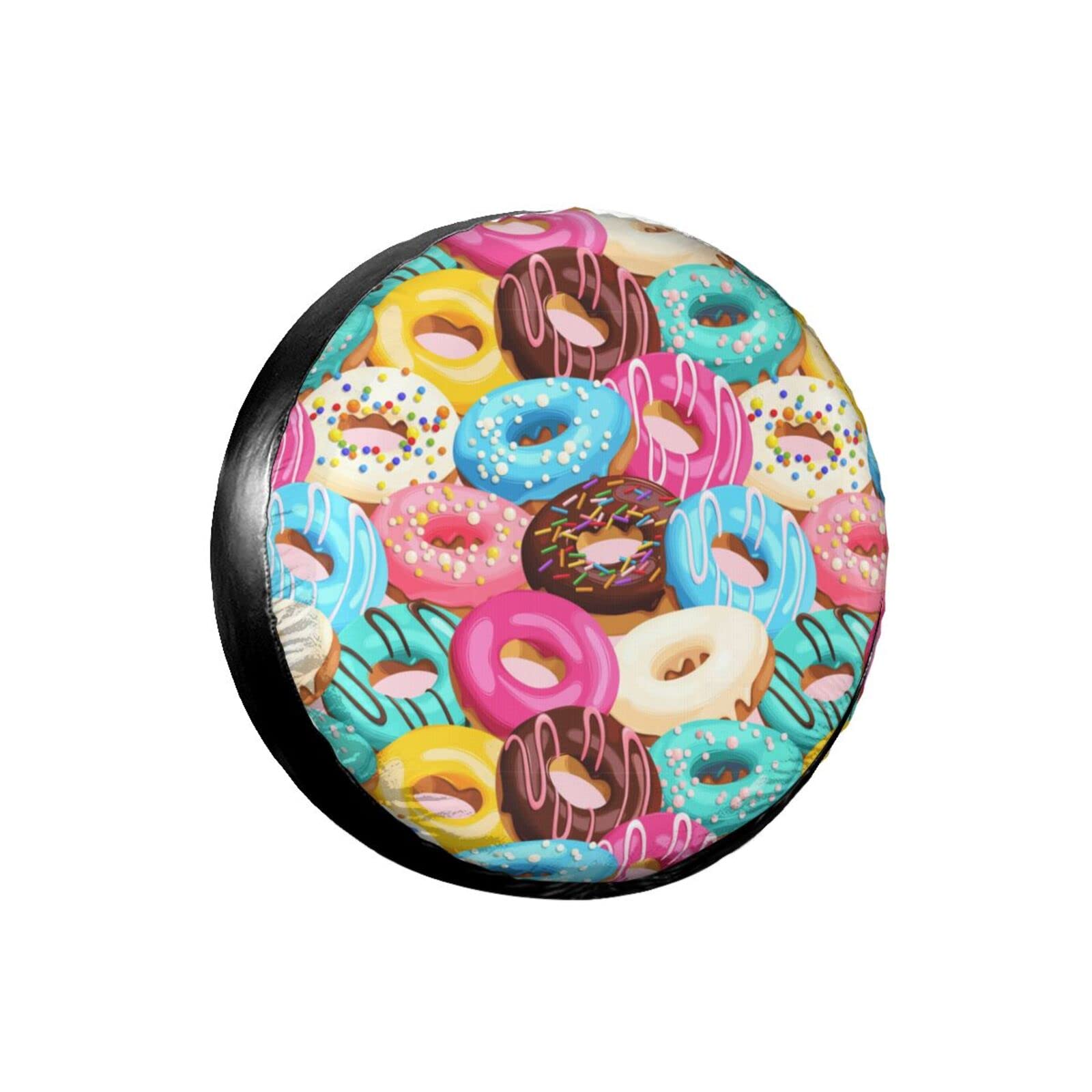 Colorful Donuts Spare Tire Cover - 14 Inch Universal Weatherproof Wheel Protector for Trailer, RV, SUV, Truck & Camper | Perfect for Outdoor Travel & Road Trips