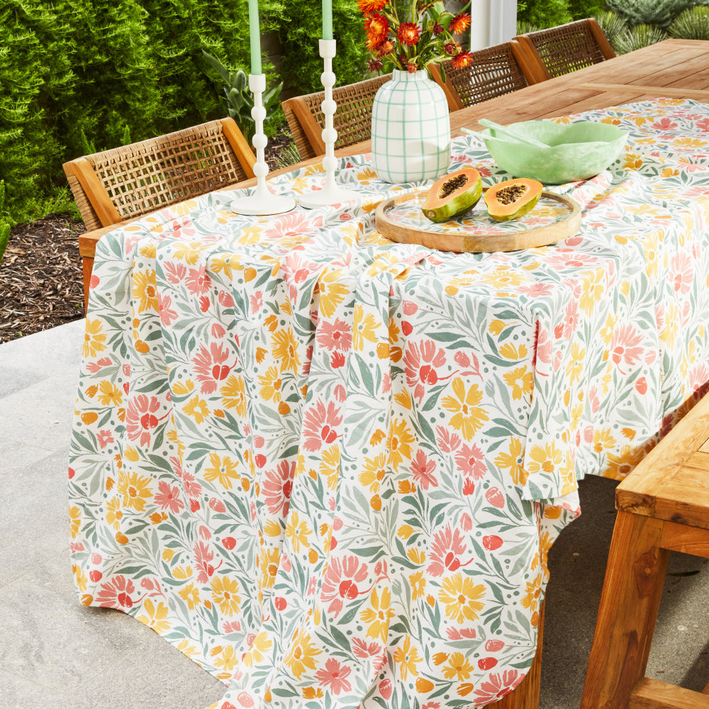 Millie 150x270cm Bubblegum Multi-Color Round Tablecloth - Waterproof & Wrinkle-Resistant for Indoor/Outdoor Dining, Parties, and Picnics