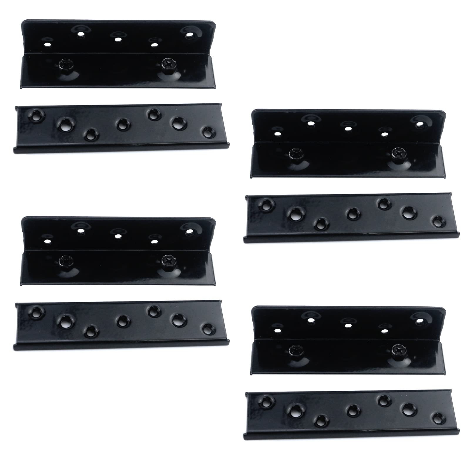T Tulead 6-Inch Heavy Duty Bed Rail Brackets - Cold-Rolled Steel Bed Frame Connectors - Pack of 4 for Secure Bed Rail, Headboard & Footboard Installation - Perfect for Bedroom Furniture Assembly and DIY Bed Frame Projects