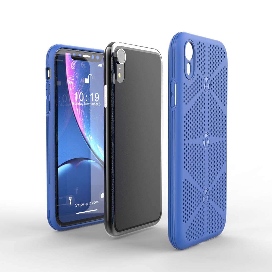 iPhone XR Cooling Phone Case - Heat Dissipation & Breathable TPU Protective Cover for iPhone XR 6.1 Inch (2018) | Blue | Perfect for Gaming, Outdoor Activities & Hot Weather Use