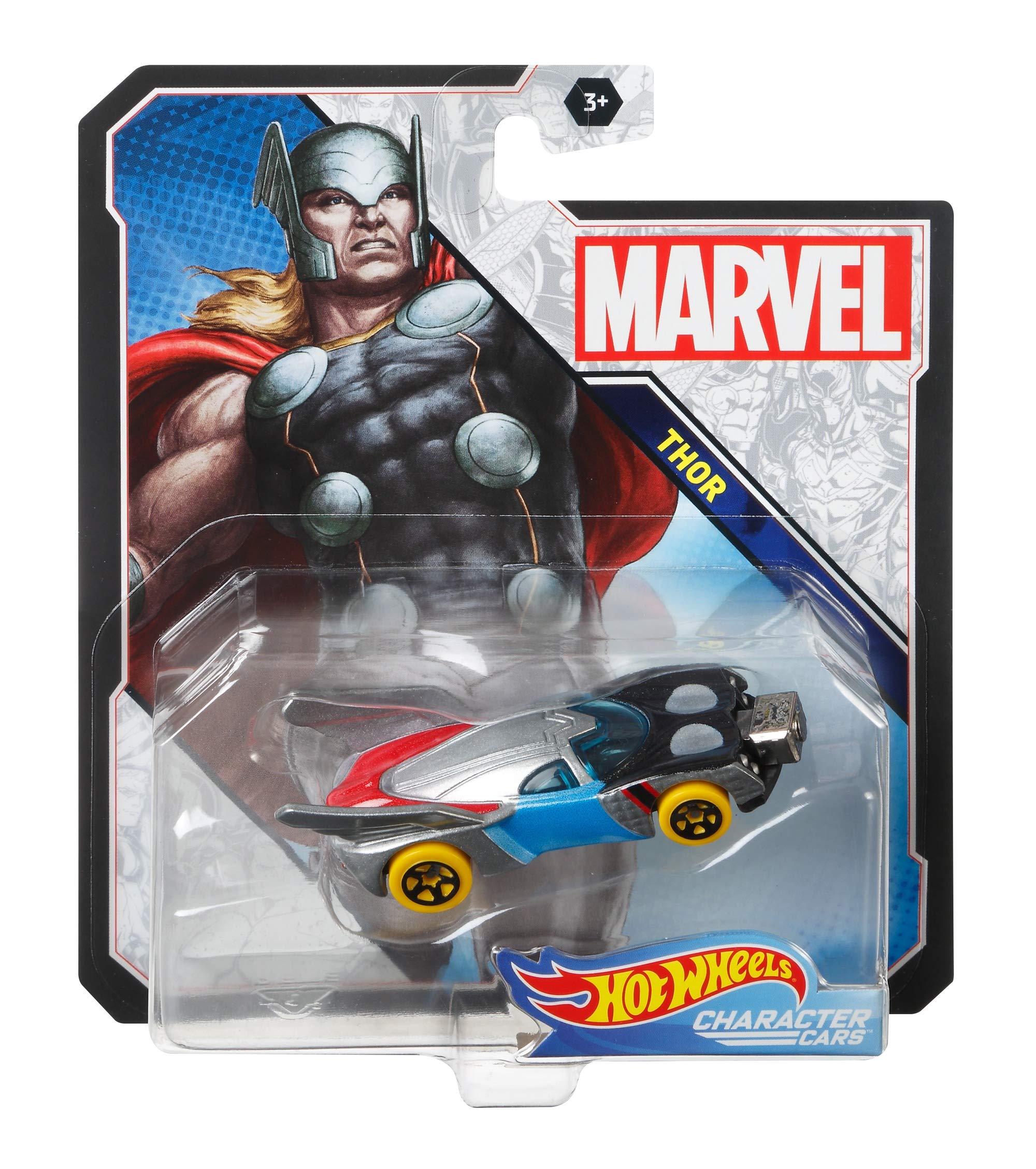 Hot Wheels Marvel Character Car - Thor Die-Cast Vehicle Toy for Kids | Collectible Action Figure Car | Perfect for Playtime, Gifts, and Marvel Fans Collection