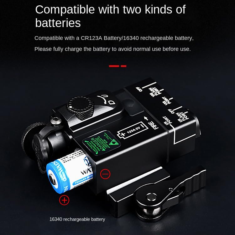 Metal DL-Mini Box Laser Sight with Quick Release Base Mount | IR + Red/Green/Blue Laser | Strobe/Constant Modes | Remote Pressure Switch | Fits 20mm Picatinny Rail (Green Laser) - Perfect for Tactical Shooting, Hunting & Airsoft