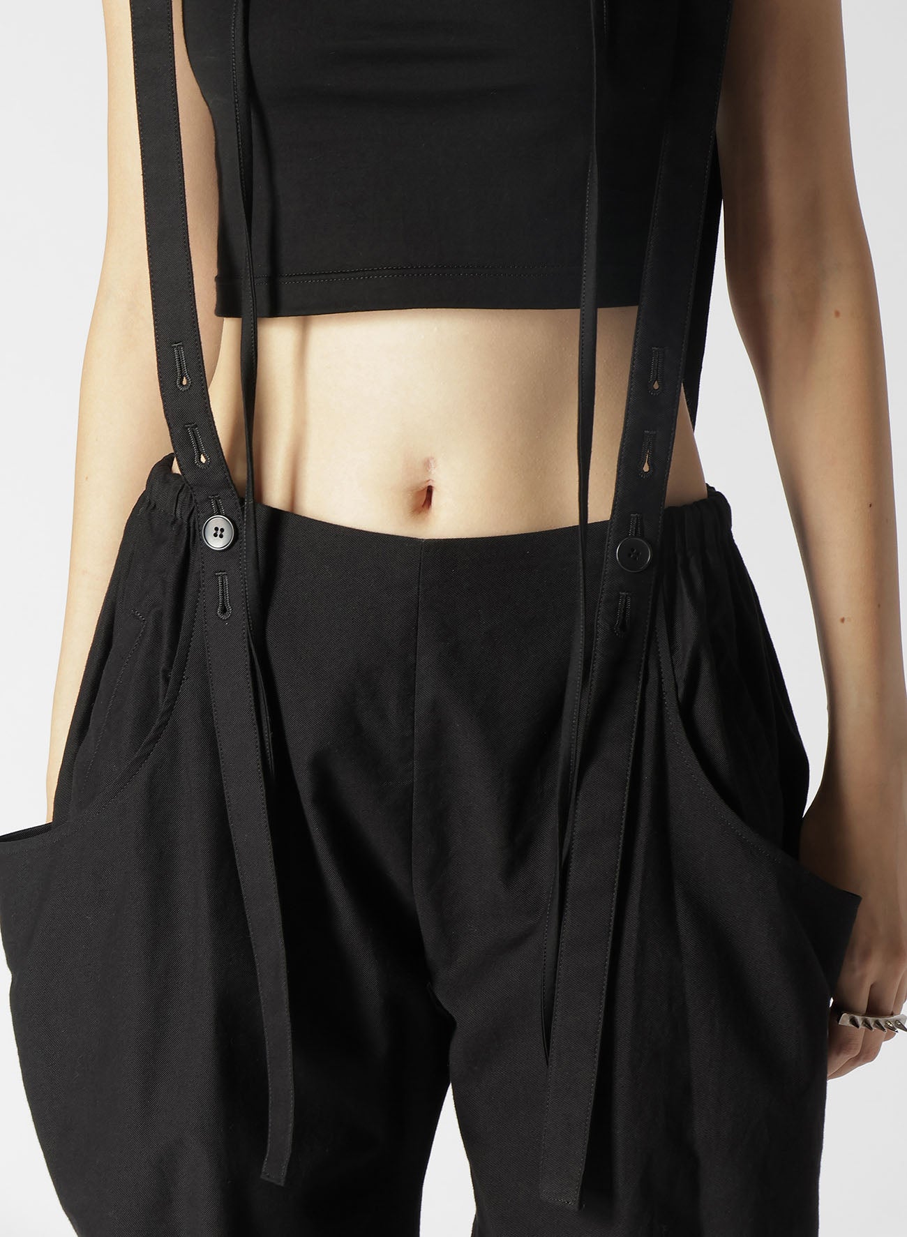 Men's Cotton Serge Pants with Suspenders - Durable Workwear for Professionals & Outdoor Activities