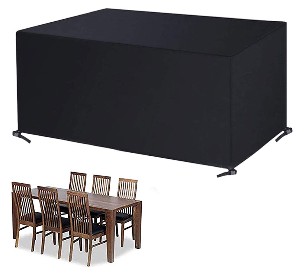 **Waterproof 420D Oxford Patio Furniture Cover Set - Rectangular Outdoor Table Cover (59x51x35in/150x130x90cm) for Garden, Patio, Indoor & Outdoor Use - Dustproof & Weather Protection**    *(Perfect for protecting patio furniture from rain, sun, dust, and snow – ideal for outdoor dining sets, garden tables, and indoor storage.)*