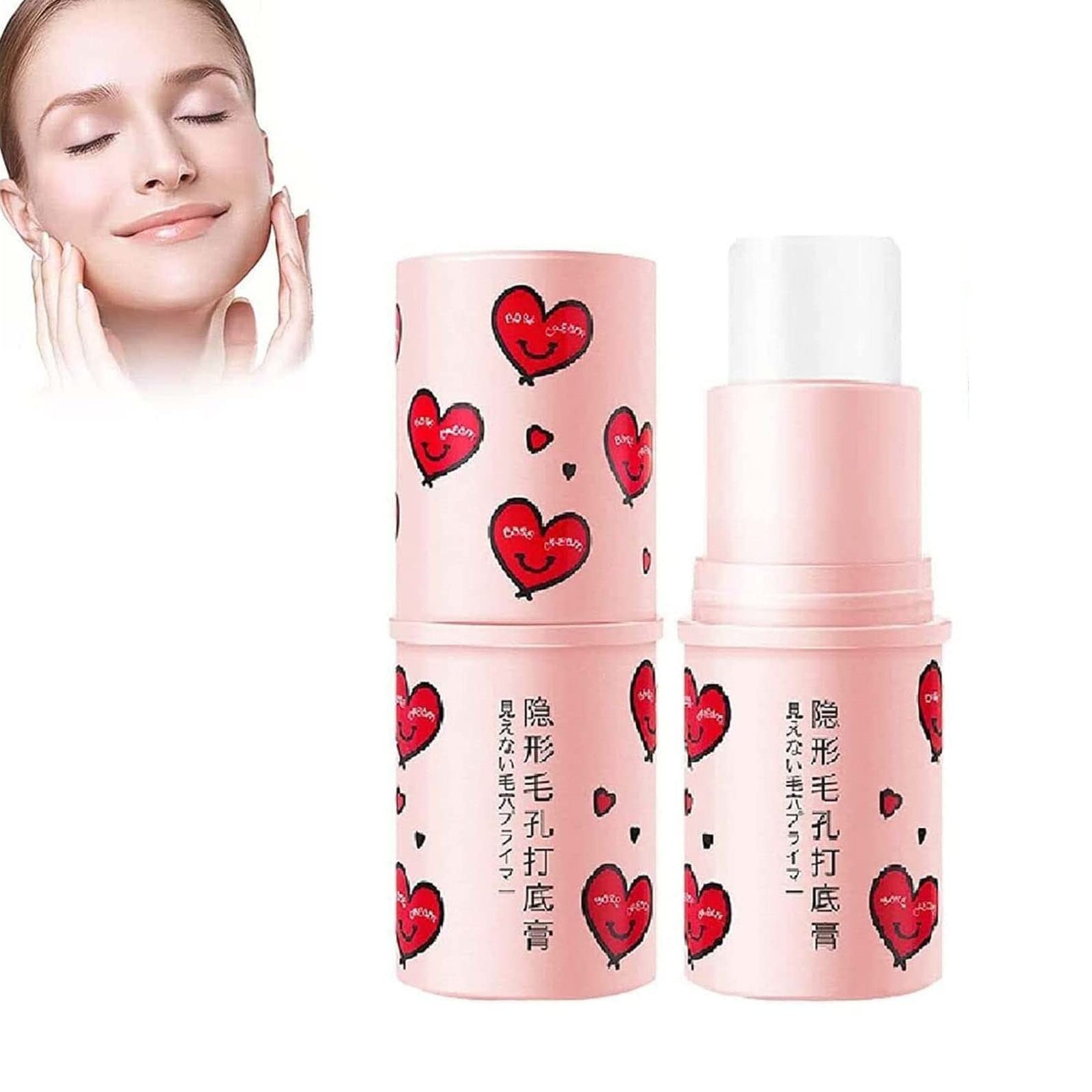 2023 New Waterproof Matte Face Primer Stick - Pore Minimizing & Hydrating Makeup Base, Blurring Shimmer Stick for Flawless Finish | Perfect for Daily Wear, Special Occasions & Photography (1PC)