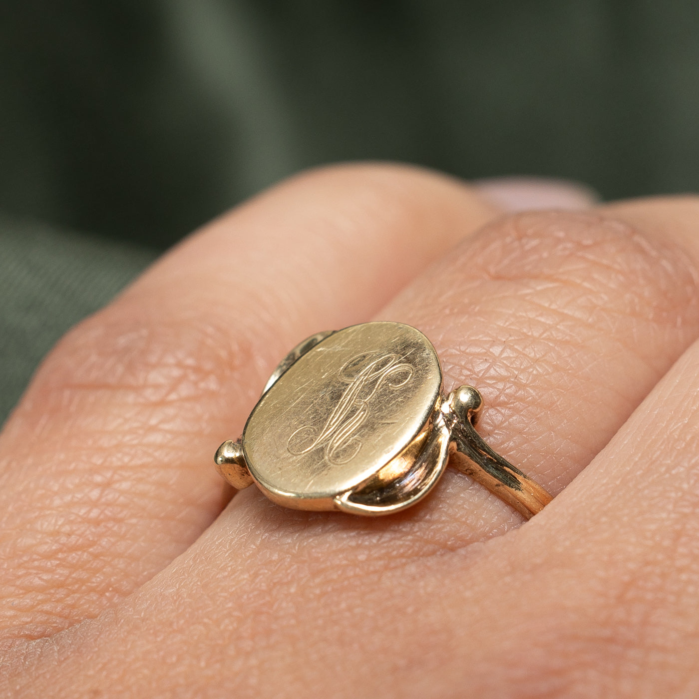 10K Yellow Gold Oval K Initial Ring for Women - Size 8.25 | Personalized Name Ring for Gifts, Birthdays & Anniversaries | Elegant Jewelry for Everyday Wear & Special Occasions
