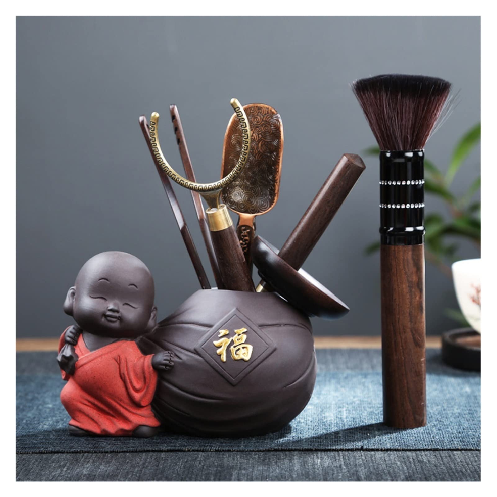 Premium Chinese Tea Ceremony Set - 6-Piece Tea Art Accessories Kit with Zisha Clay Tea Cylinder for Home Brewing | Perfect for Gongfu Tea, Gift Giving & Relaxation