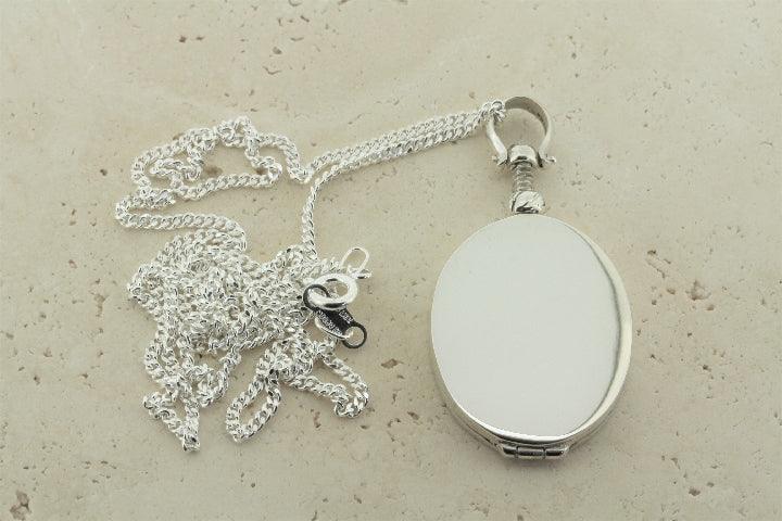 Elegant Oval Locket Pendant with 55cm Link Chain - Perfect for Valentine's Day Gifts, Anniversary Presents & Everyday Jewelry