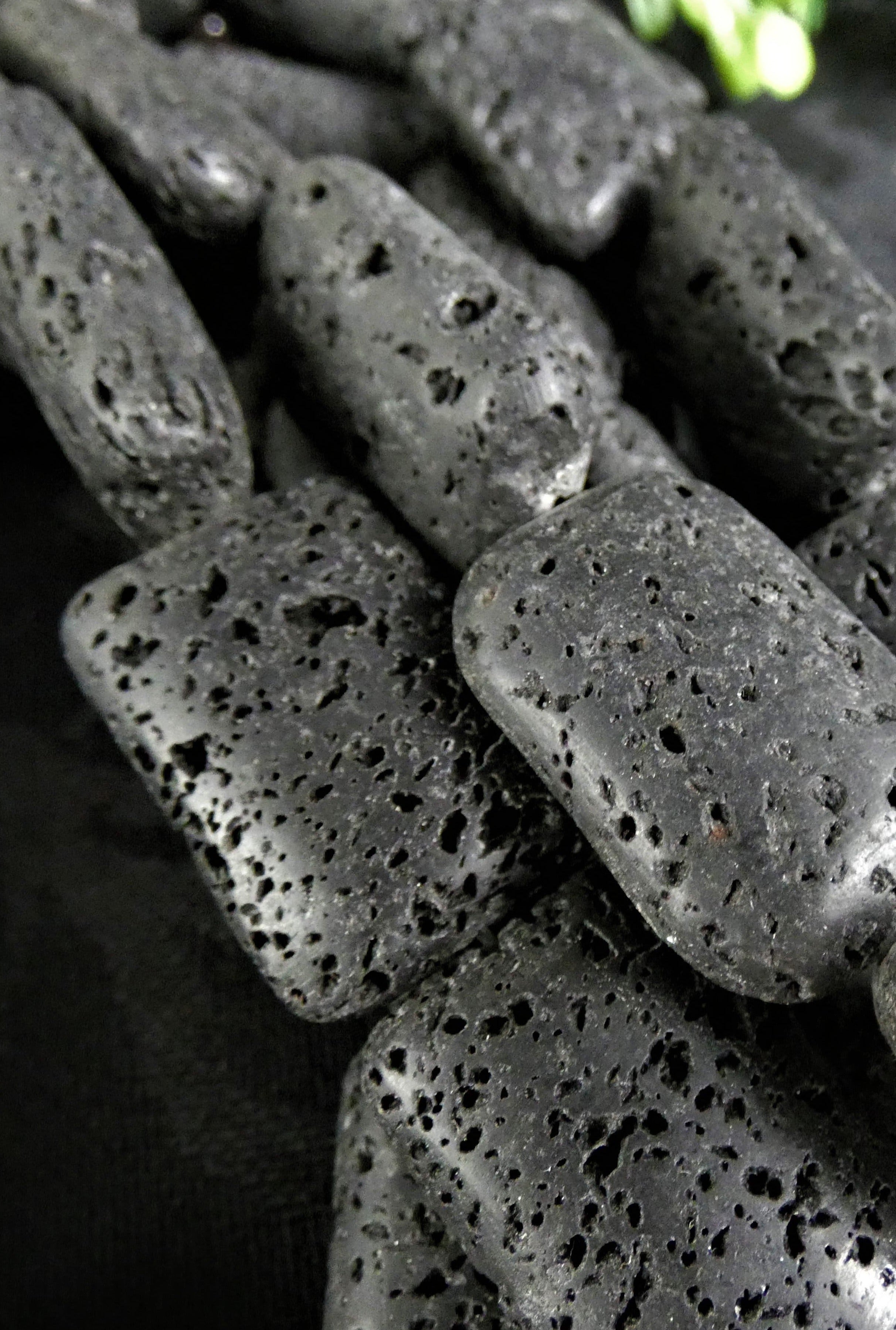 Black Lava Bead Strand - Natural Volcanic Stone Bracelet Making Kit for DIY Jewelry, Meditation & Spiritual Healing - Perfect for Yoga, Stress Relief & Gift Giving